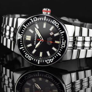 NEW! ARAGON TRITIUM Automatic Watch Hercules 44mm Black Dial/Bezel 20ATM A376BLK
